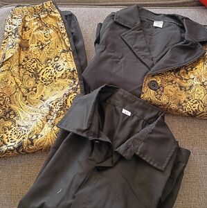 Black and Gold Paisley Dress Suit Set
